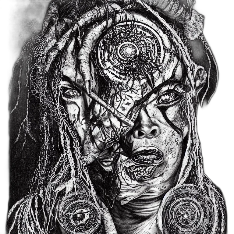 face, mask, hair, creature transparent PNG cut-out