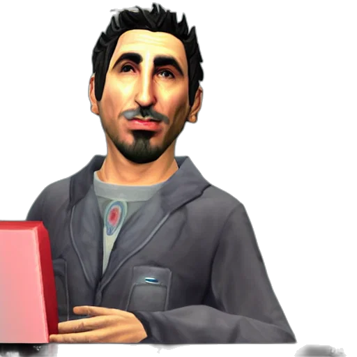 staff, face, 3d render, cartoon transparent PNG cut-out