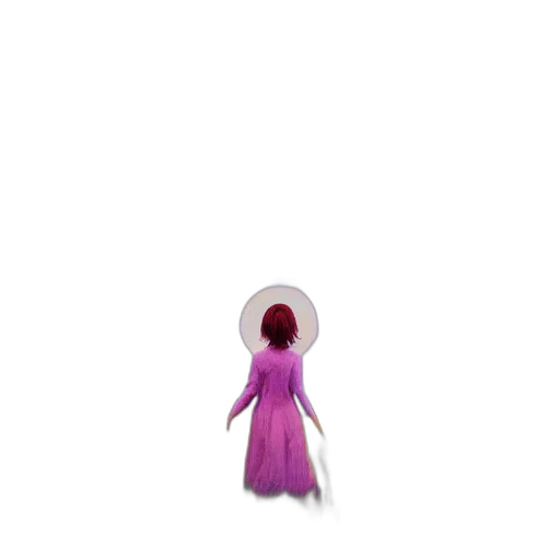 dress, hair, creature, staff transparent PNG cut-out