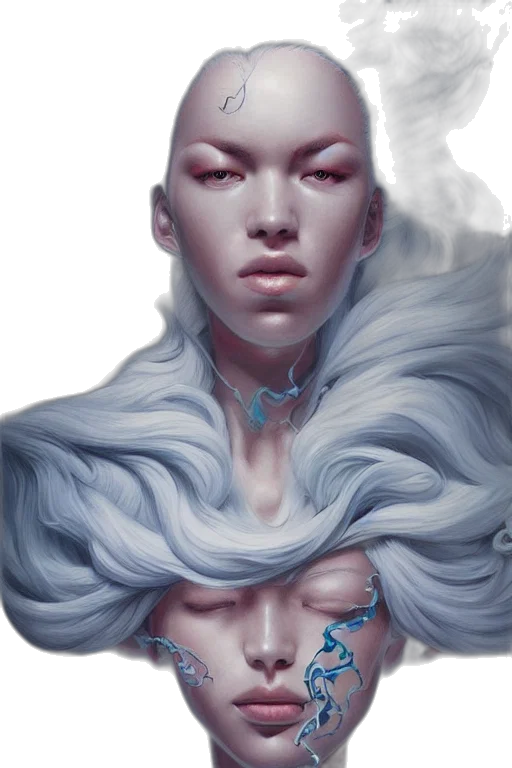 face, fantasy art, concept art, photorealistic transparent PNG cut-out
