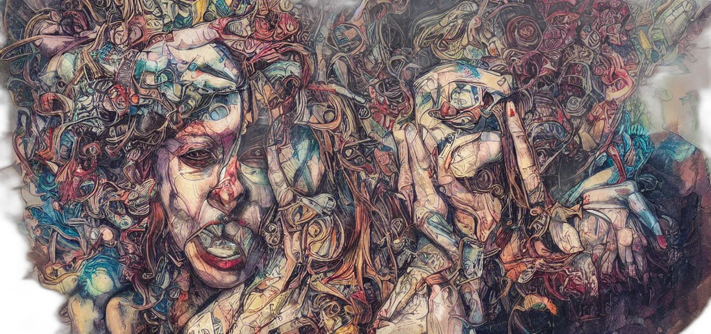 face, mask, comic book art, fantasy art transparent PNG cut-out