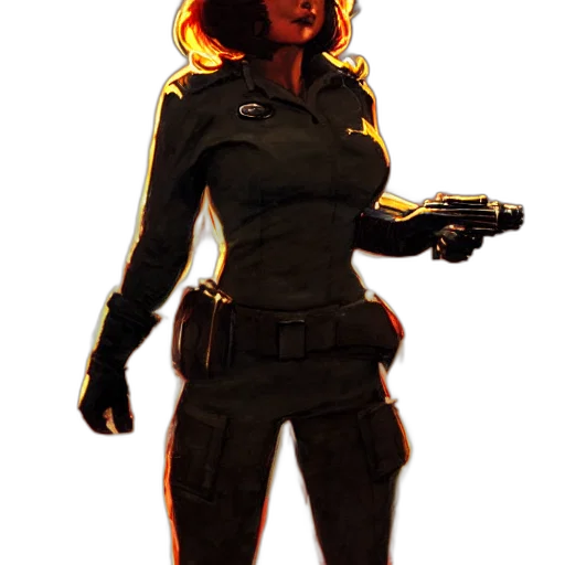 weapon, jacket, staff, comic book art transparent PNG cut-out