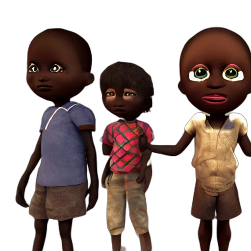 concept art, 3d render, earth tones, african transparent PNG cut-out