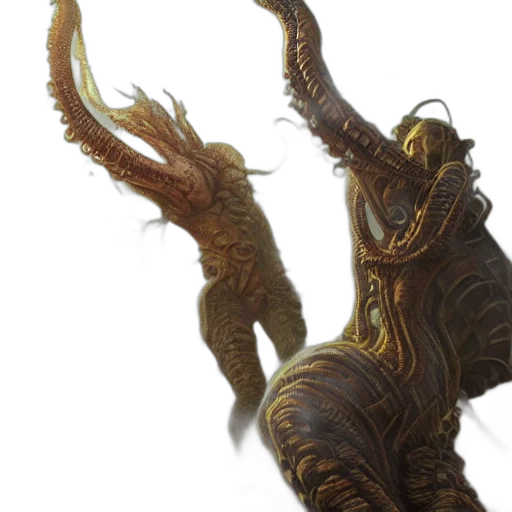 dragon, creature, staff, weapon transparent PNG cut-out