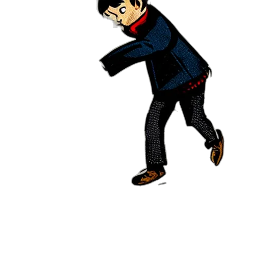 jacket, staff, cartoon, comic book art transparent PNG cut-out