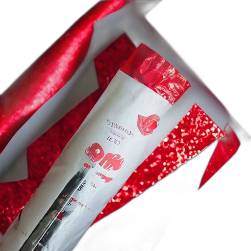 bon, wrapped, red, foil transparent PNG cut-out