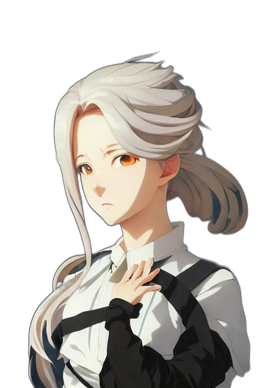staff, face, dress, hair transparent PNG cut-out