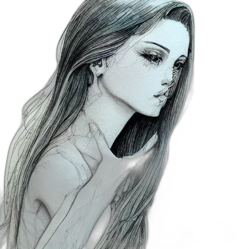 dress, jewelry, hair, face transparent PNG cut-out