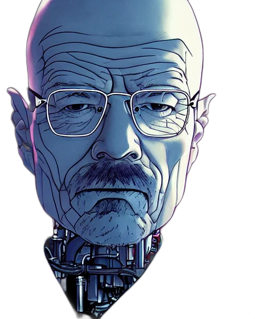 robot, face, comic book art, cyberpunk transparent PNG cut-out