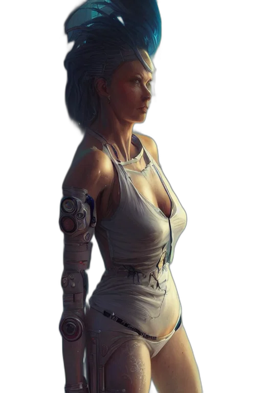 robot, dress, staff, face transparent PNG cut-out