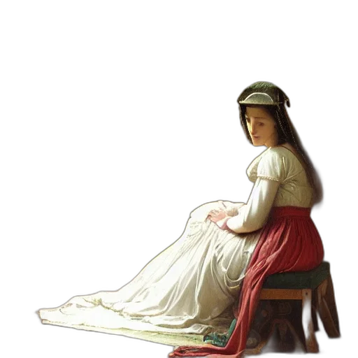 dress, hat, staff, furniture transparent PNG cut-out