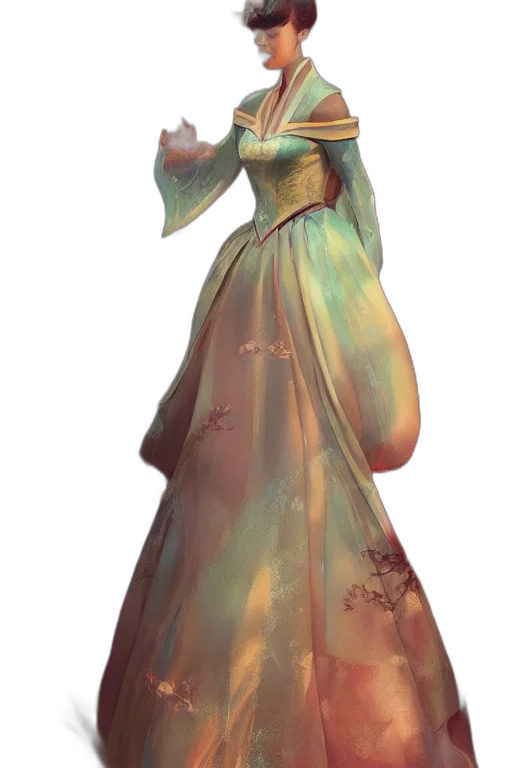 dress, staff, concept art, fantasy art transparent PNG cut-out