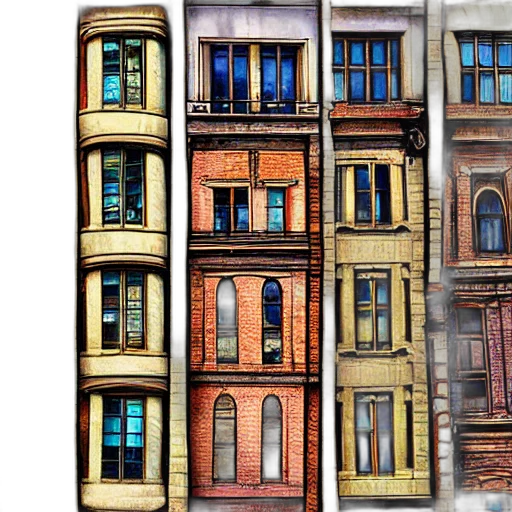 building, photorealistic, watercolor, 3d render transparent PNG cut-out