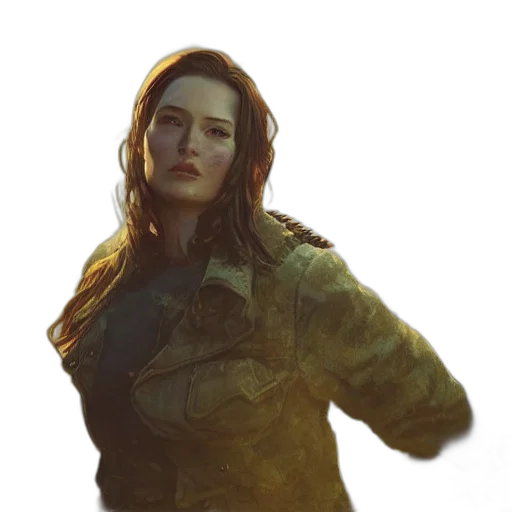 jacket, face, weapon, staff transparent PNG cut-out