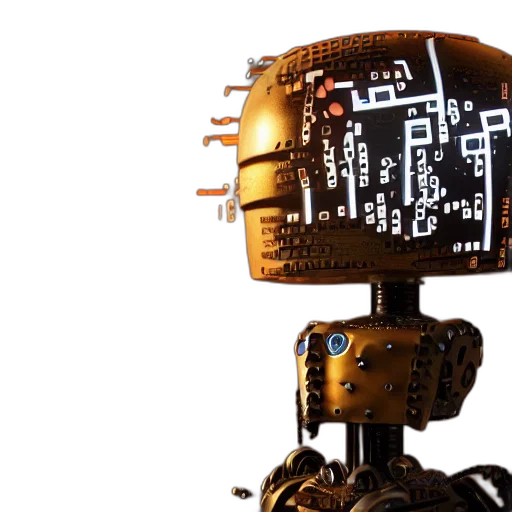 robot, mask, 3d render, cyberpunk transparent PNG cut-out