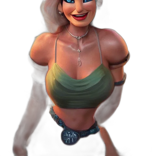 dress, face, staff, jewelry transparent PNG cut-out