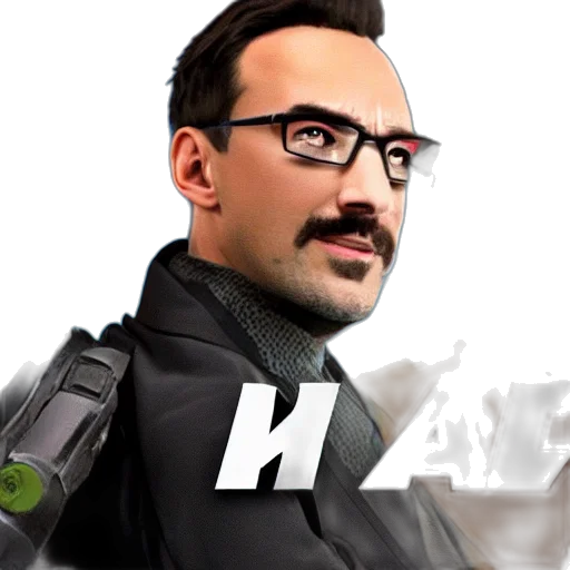 staff, jacket, face, weapon transparent PNG cut-out