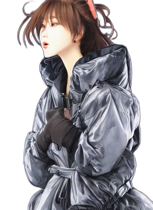 jacket, face, umbrella, photorealistic transparent PNG cut-out