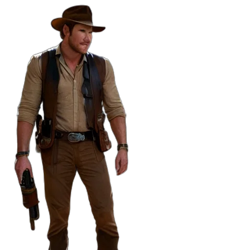 staff, hat, weapon, jacket transparent PNG cut-out