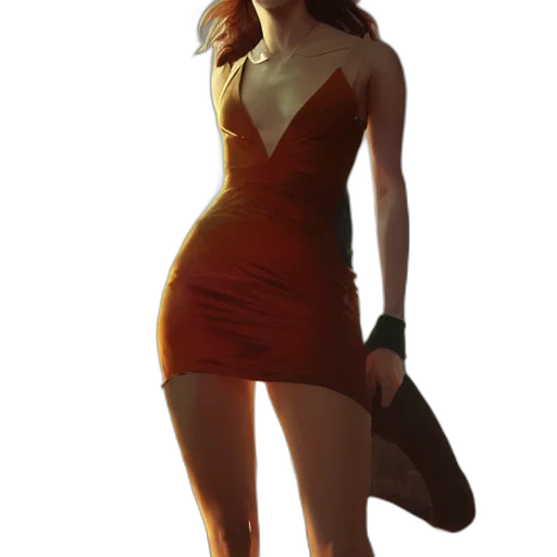 dress, hat, staff, jewelry transparent PNG cut-out