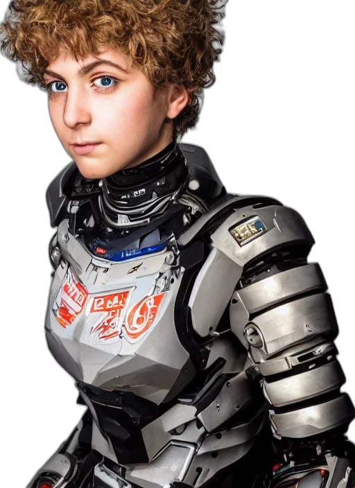 robot, jacket, face, cyberpunk transparent PNG cut-out