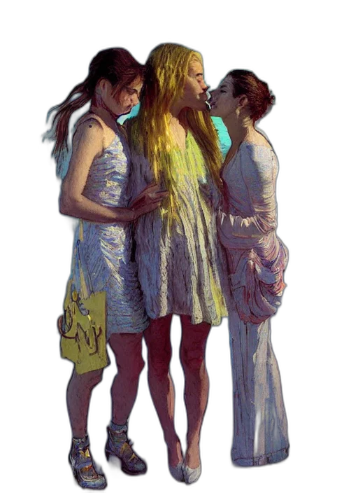 dress, staff, concept art, oil painting transparent PNG cut-out