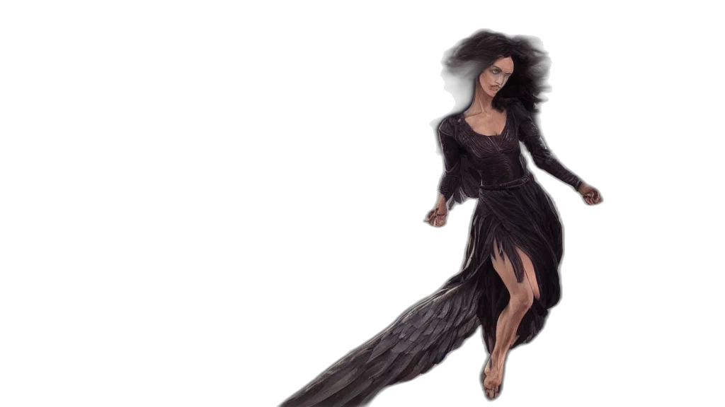 dress, hair, creature, fantasy art transparent PNG cut-out