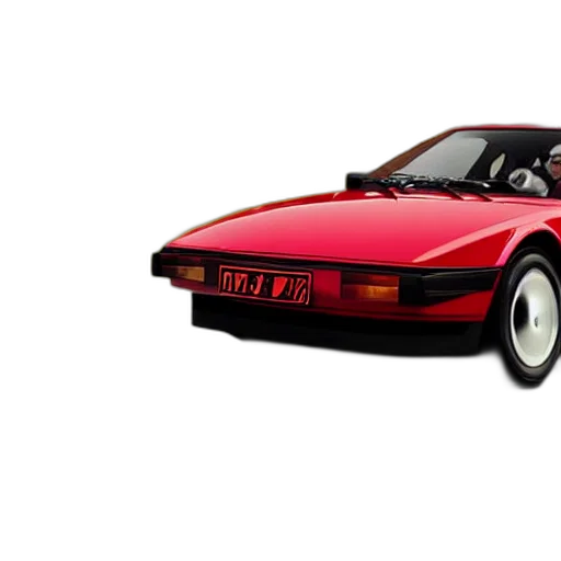 car, 3d render, photorealistic, vaporwave transparent PNG cut-out