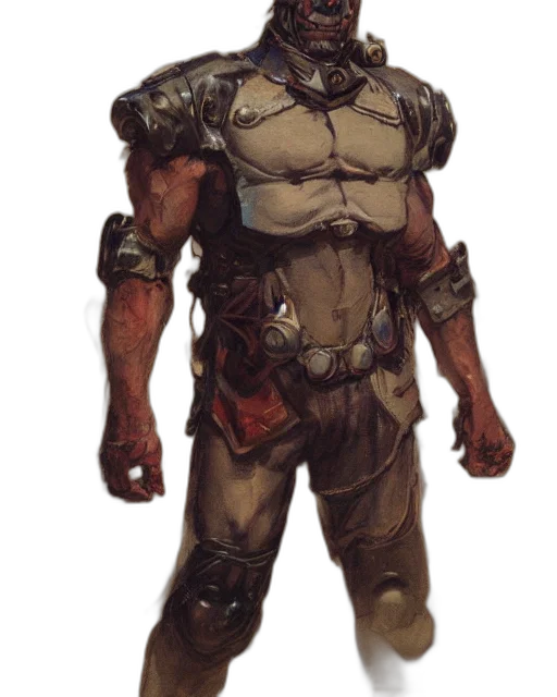 robot, creature, staff, face transparent PNG cut-out
