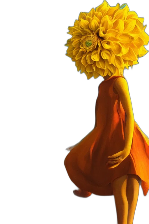 flower, dress, crown, hair transparent PNG cut-out
