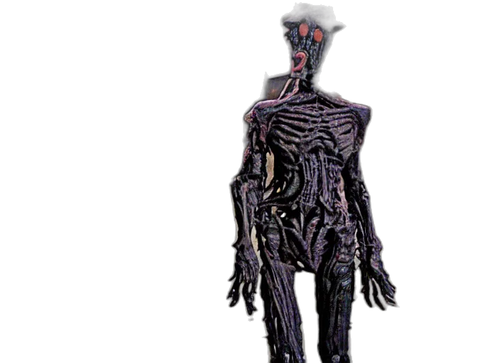 robot, creature, dress, staff transparent PNG cut-out