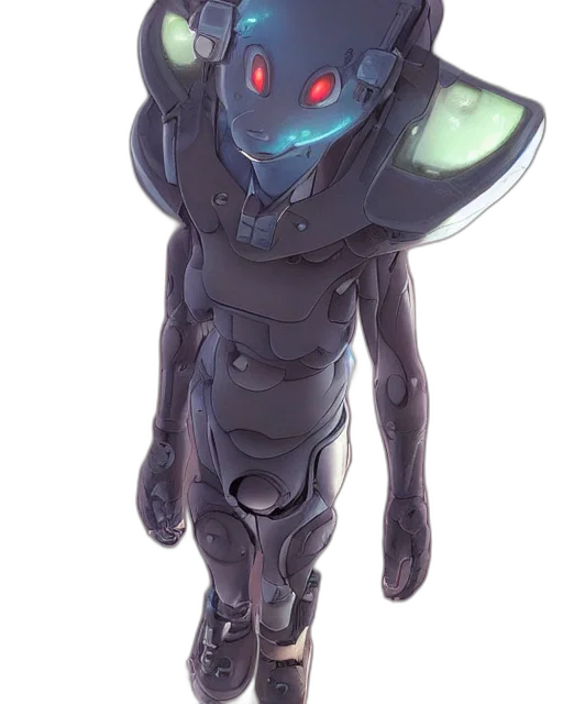 robot, mask, creature, weapon transparent PNG cut-out