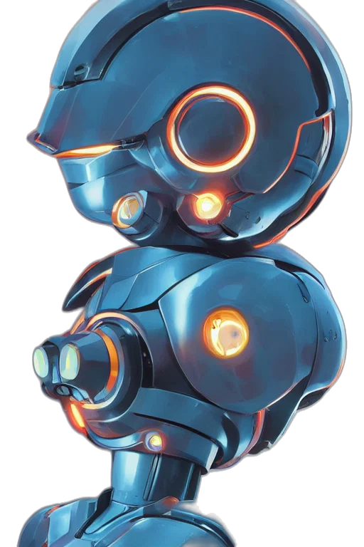 robot, concept art, 3d render, cyberpunk transparent PNG cut-out