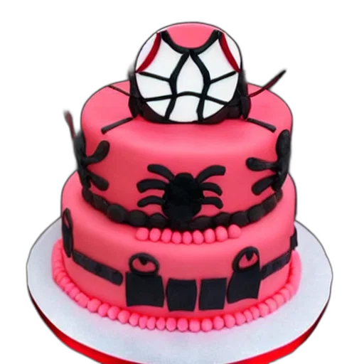 3d render, spider, birthday, cake transparent PNG cut-out