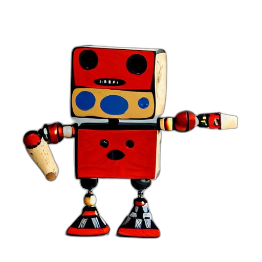 robot, staff, 3d render, concept art transparent PNG cut-out