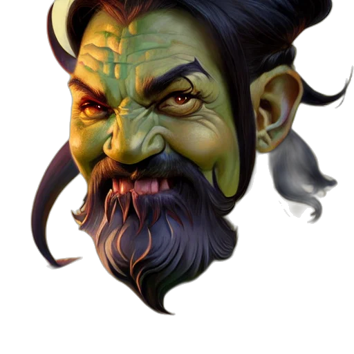 face, mask, staff, creature transparent PNG cut-out