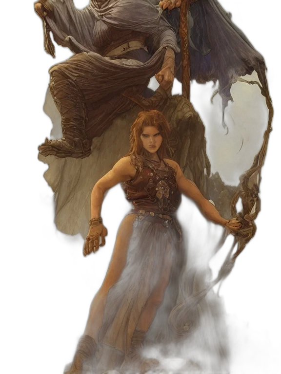 dragon, staff, fantasy art, concept art transparent PNG cut-out