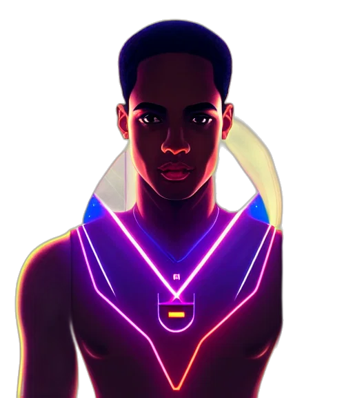 robot, face, jewelry, jacket transparent PNG cut-out