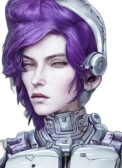 robot, face, cyberpunk, fantasy art transparent PNG cut-out