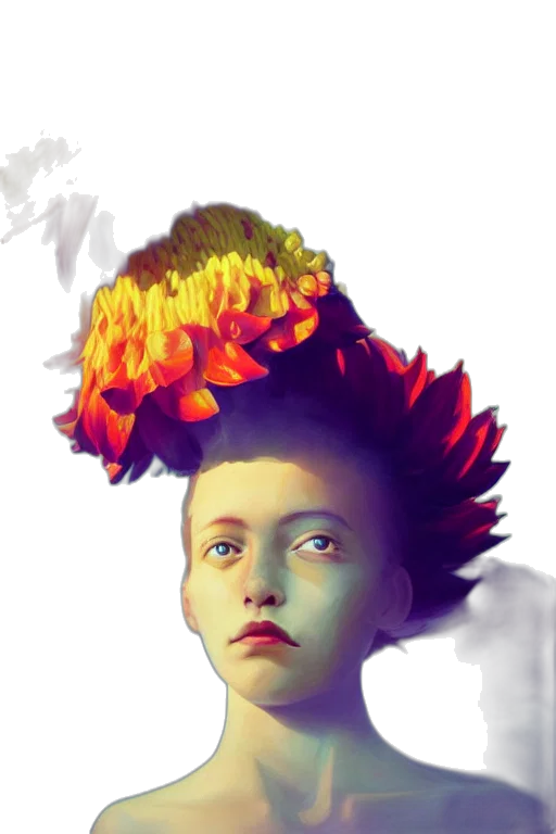 crown, face, mask, flower transparent PNG cut-out
