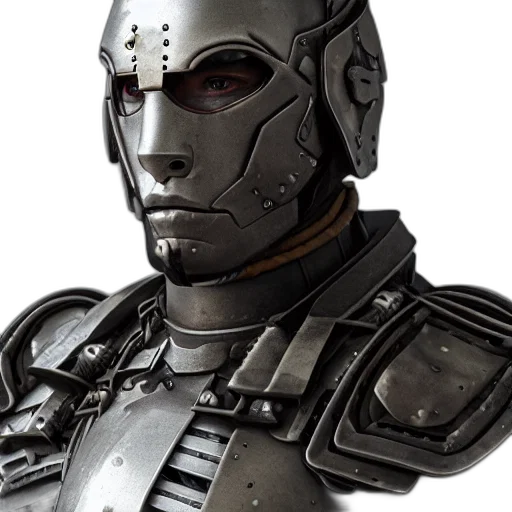 robot, 3d render, concept art, photorealistic transparent PNG cut-out