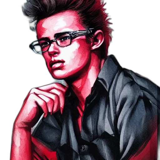 jacket, face, hair, staff transparent PNG cut-out