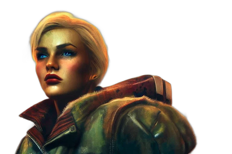 jacket, face, concept art, fantasy art transparent PNG cut-out