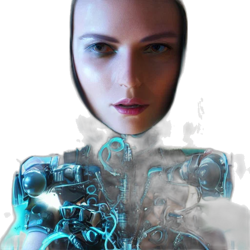 robot, face, mask, creature transparent PNG cut-out