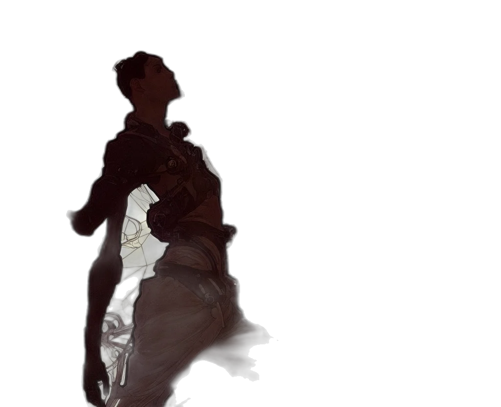 jacket, robot, sword, staff transparent PNG cut-out