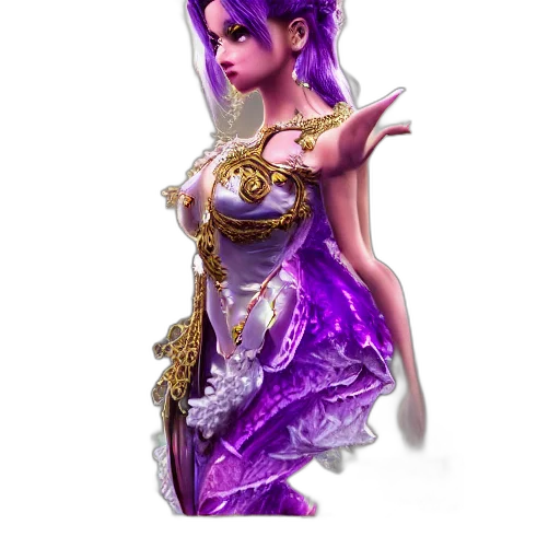 dress, staff, jewelry, fantasy art transparent PNG cut-out