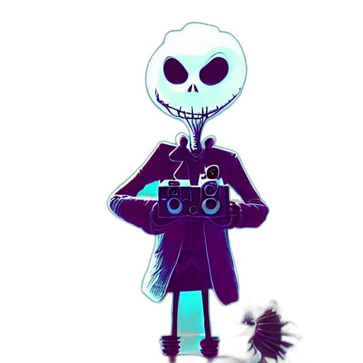 jacket, staff, robot, creature transparent PNG cut-out