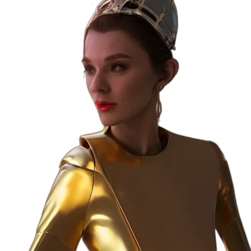 crown, robot, hat, staff transparent PNG cut-out