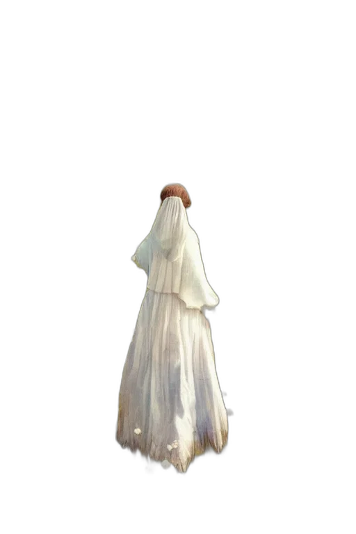 dress, staff, bottle, hair transparent PNG cut-out