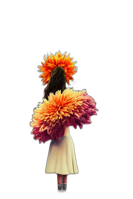 flower, staff, crown, dress transparent PNG cut-out